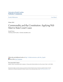 Commonality and the Constitution: Applying Wal
