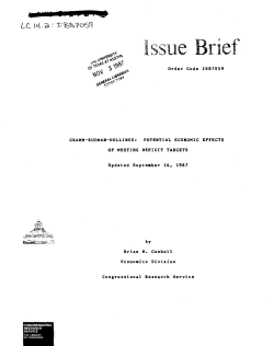 IB87059: Gramm-Rudman-Hollings: Potential Economic Effects of