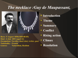 The necklace :Guy de Maupassant,