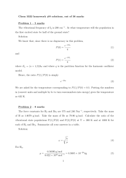 Chem 3322 homework #9 solutions, out of 36 marks Problem 1 – 5