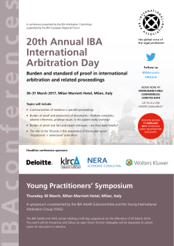 20th Annual IBA International Arbitration Day