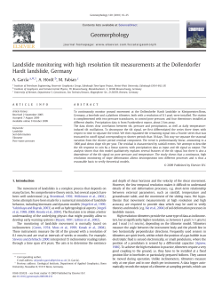 Landslide monitoring with high resolution tilt measurements at the