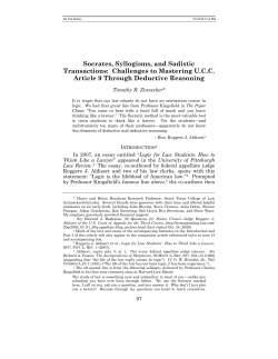 Socrates, Syllogisms, and Sadistic Transactions