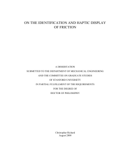 on the identification and haptic display of friction