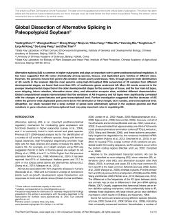 Global Dissection of Alternative Splicing in