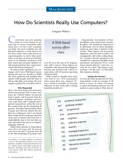 How Do Scientists Really Use Computers?