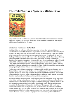 The Cold War as a System - Michael Cox