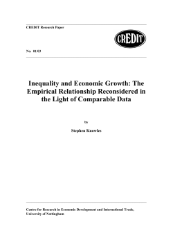 Inequality and Economic Growth: The Empirical Relationship