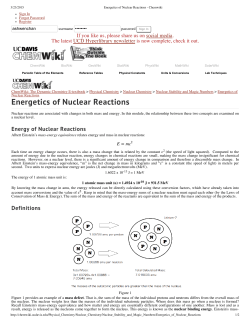 Energetics of Nuclear Reactions - Chemwiki