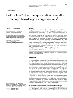 Stuff or love? How metaphors direct our efforts to