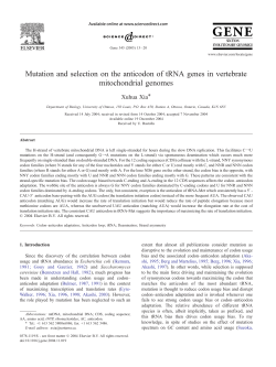 Mutation and selection on the anticodon of tRNA genes in