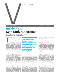 Inside Risks Keys Under Doormats