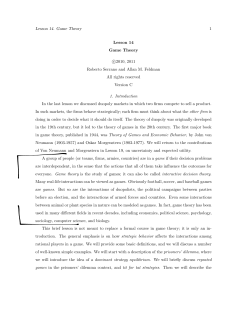 Game Theory- Prisoners Dilemma vs Battle of the Sexes EXCERPTS