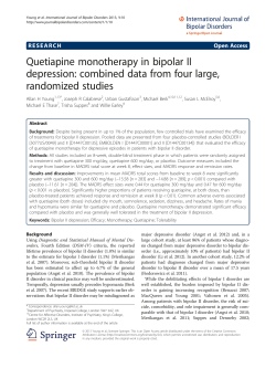 Quetiapine monotherapy in bipolar II depression: combined data