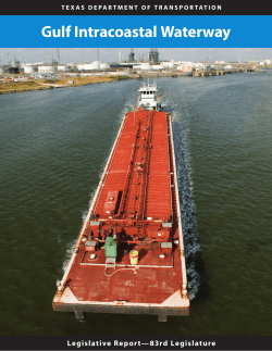 Gulf Intracoastal Waterway - Legislative Report 83rd Legislature