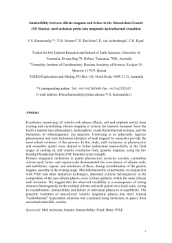 (NE Russia): melt inclusion probe into magmatic