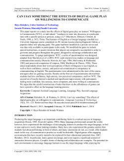 can i say something? the effects of digital game play on willingness