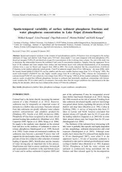 Spatio-temporal variability of surface sediment phosphorus fractions