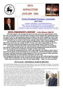 January 2016 - North of England Veterinary Association