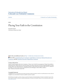 Placing Your Faith in the Constitution