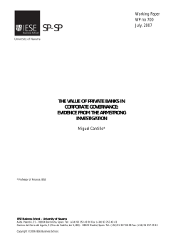 the value of private banks in corporate governance: evidence from