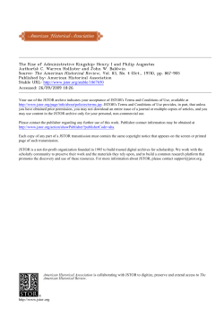 The Rise of Administrative Kingship: Henry I and Philip Augustus