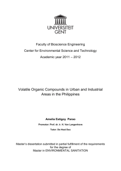 Volatile Organic Compounds in Urban and Industrial Areas in the