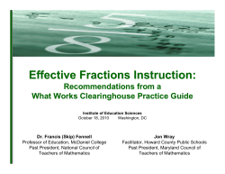 Effective Fractions Instruction