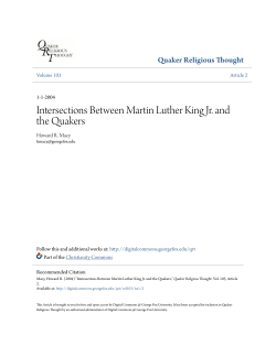 Intersections Between Martin Luther King Jr. and the Quakers