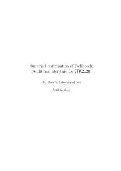 Numerical optimization of likelihoods: Additional literature for