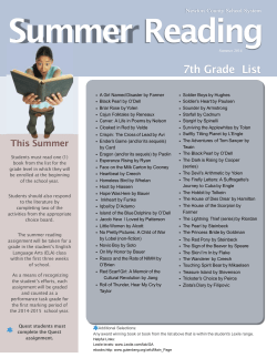 NCSS Middle School Summer Reading