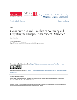 Going out on a Limb: Prosthetics, Normalcy and Disputing the
