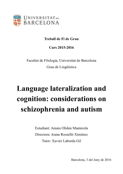 Language lateralization and cognition: considerations on