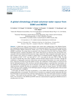 A global climatology of total columnar water vapour from SSM/I and