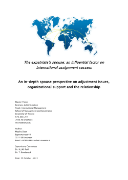 The expatriate`s spouse - University of Twente Student Theses