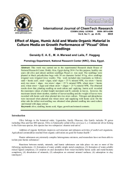 effect of algae, humic acid and waste organic material in culture