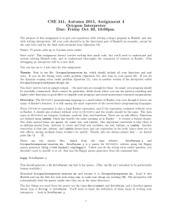 CSE 341, Autumn 2015, Assignment 4 Octopus Interpreter Due