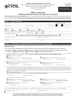DROP or ILSB Retiree Withdrawal Method Selection for Ages 70