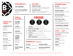SMALL PLATES/ 1 3 6 SCRAMBLES / THICK CUT TOAST
