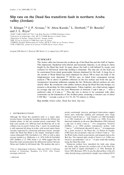Slip rate on the Dead Sea transform fault in northern