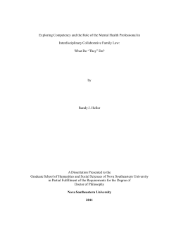Exploring Competency and the Role of the Mental Health