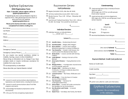 Epiphany Explorations 2016 Registration Brochure
