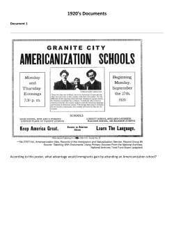 1920`s Documents - Mrs. Clemens` Super Cool Page