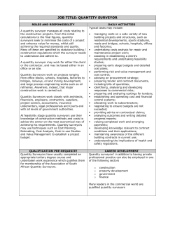 job title: quantity surveyor