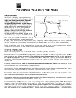 Criteria for Pedernales Falls Annex Hunts