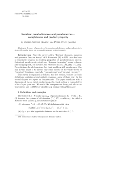 Invariant pseudodistances and pseudometrics&mdash; completeness and