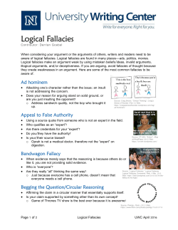 University Writing Center - Logical Fallacies