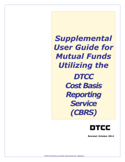 CBRS Supplemental User Guide for Mutual Funds