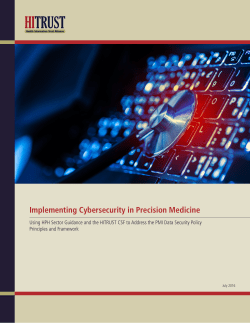 Implementing Cybersecurity in Precision Medicine
