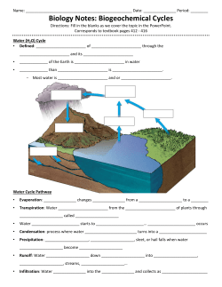 Biology Notes: Biogeochemical Cycles